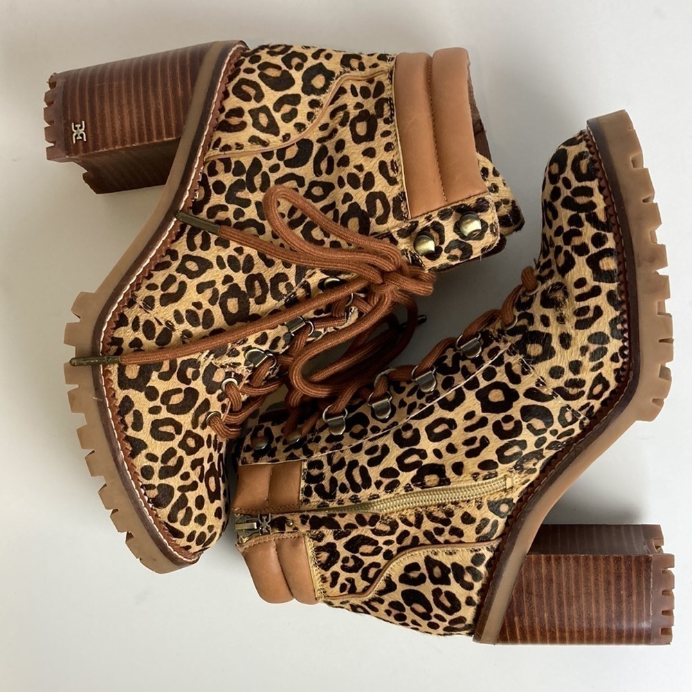 Anthropologie Sam Edelman Sade Lace-Up Hiker Ankle Boots 8.5 Maximalist Mob Wife - Picture 15 of 16